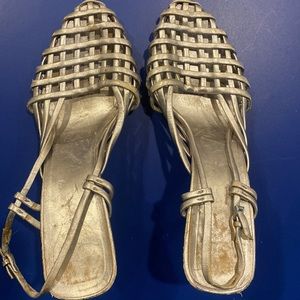 Prada size 9 silver heels